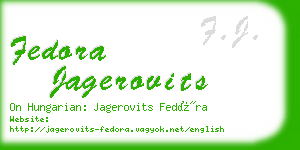 fedora jagerovits business card